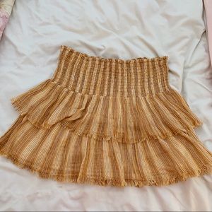 Aerie | Smocked Skirt | Yellow | L